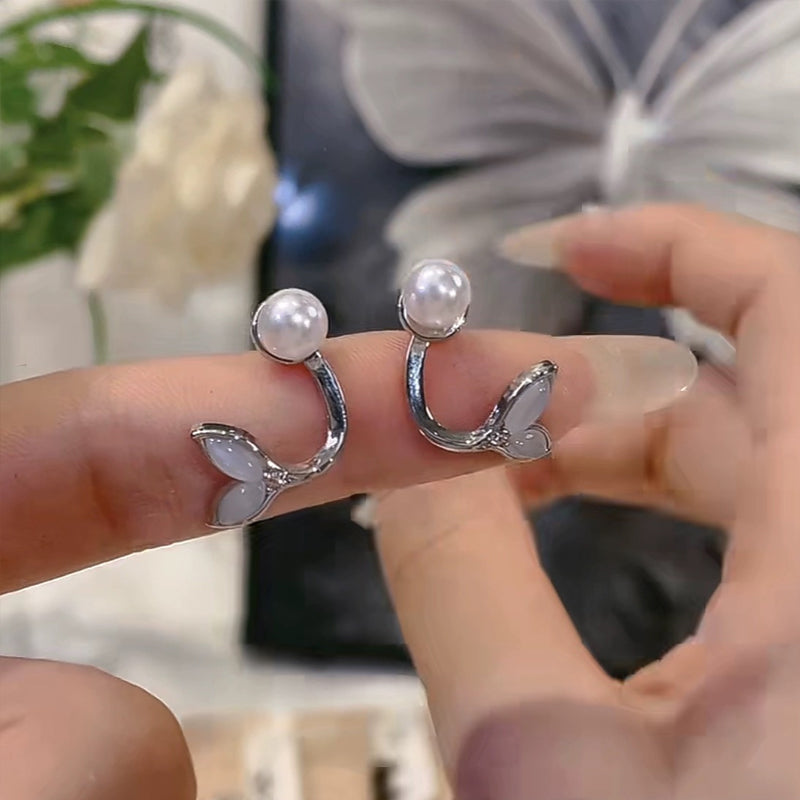 2024 Neues Modell Katzenauge Stein Fischschwanz Perlenohrringe