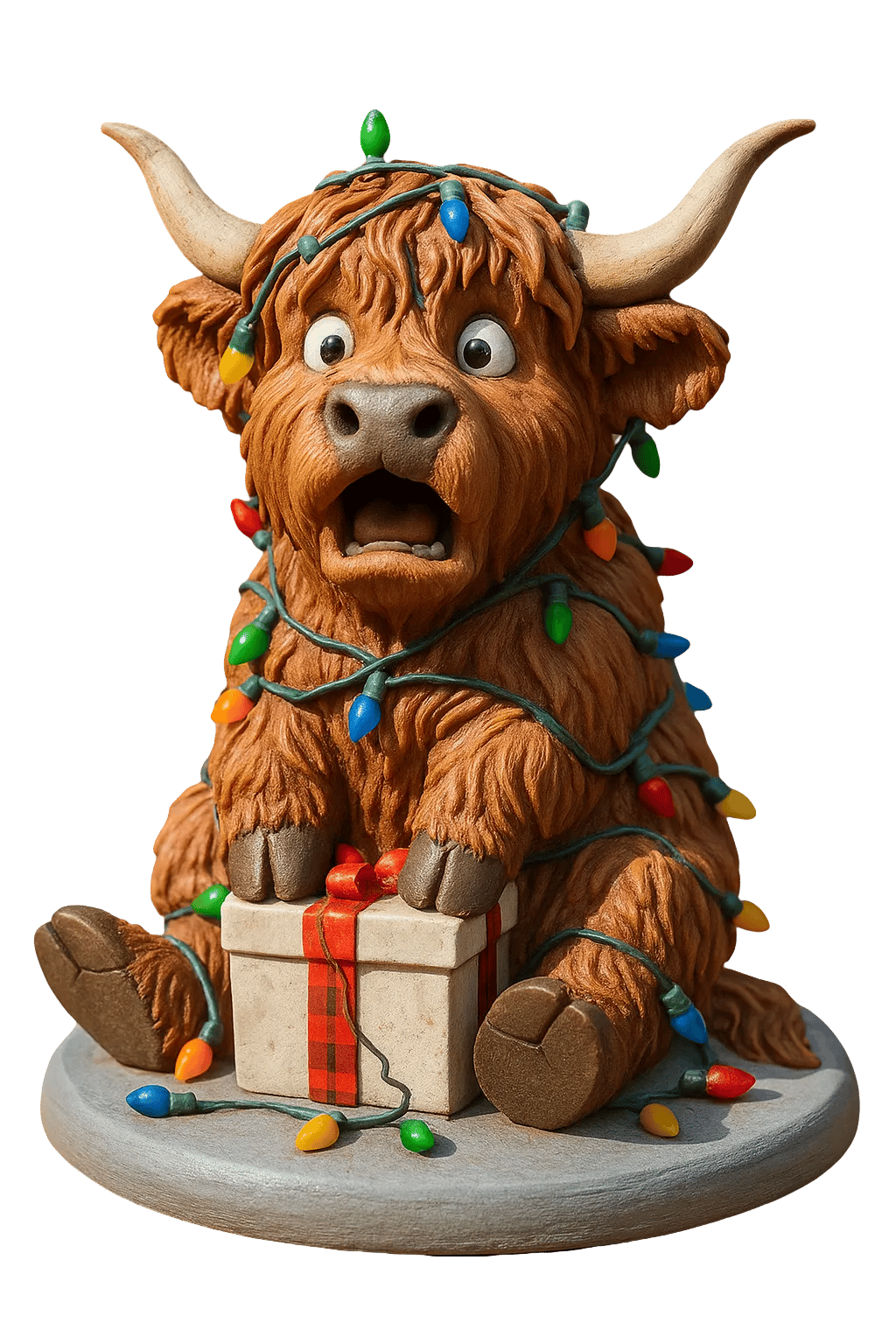 🐮Highland Cow Adventskalender 2025🎄✨ - 3D-handgefertigte Hochlandkuh-Puppe (24 Stück)