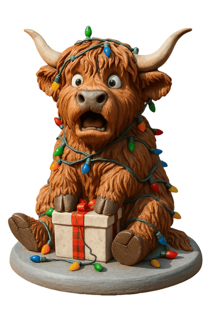 🐮Highland Cow Adventskalender 2025🎄✨ - 3D-handgefertigte Hochlandkuh-Puppe (24 Stück)