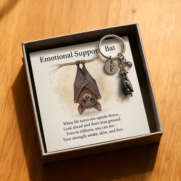 🦇Inspirierender Schlüsselanhänger mit Fledermausmotiv zur emotionalen Unterstützung