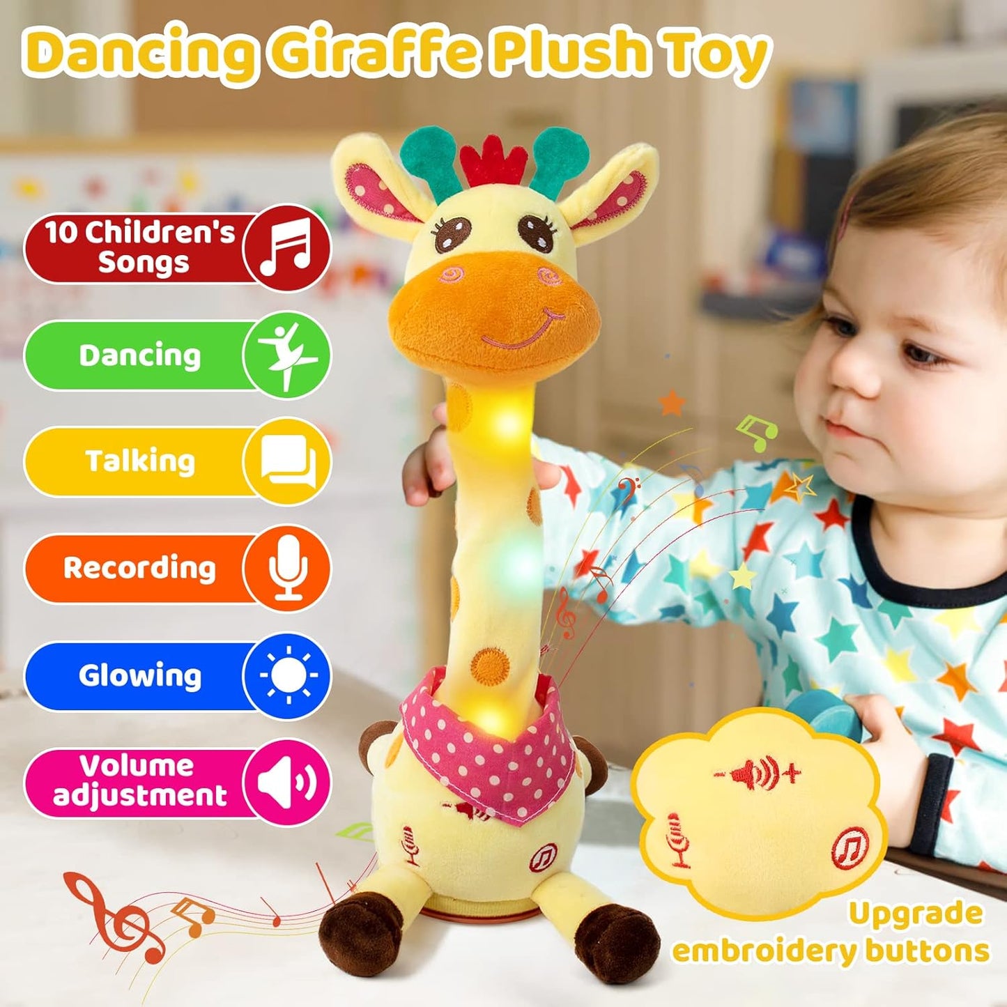 🎉Das meistverkaufte musikalische Giraffenspielzeug – singt, tanzt und wiederholt, was Sie sagen!🦒🎵🗣️