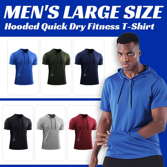 Herren Hoodie aus schnell trocknendem Fitnessstoff in Übergröße🏋️‍♂️