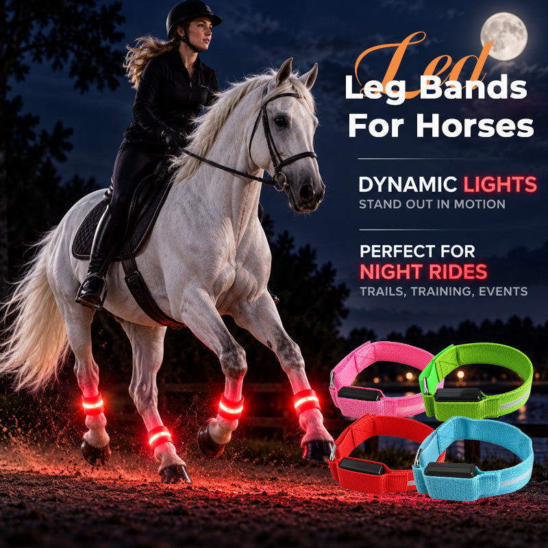 🐎LED-Beinbänder für Pferde | Gut sichtbare Leuchtbänder für das Reiten bei Dunkelheit