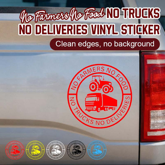 🔥Keine Bauern, kein Essen, keine LKWs, keine Lieferungen – Vinylaufkleber (140 mm)