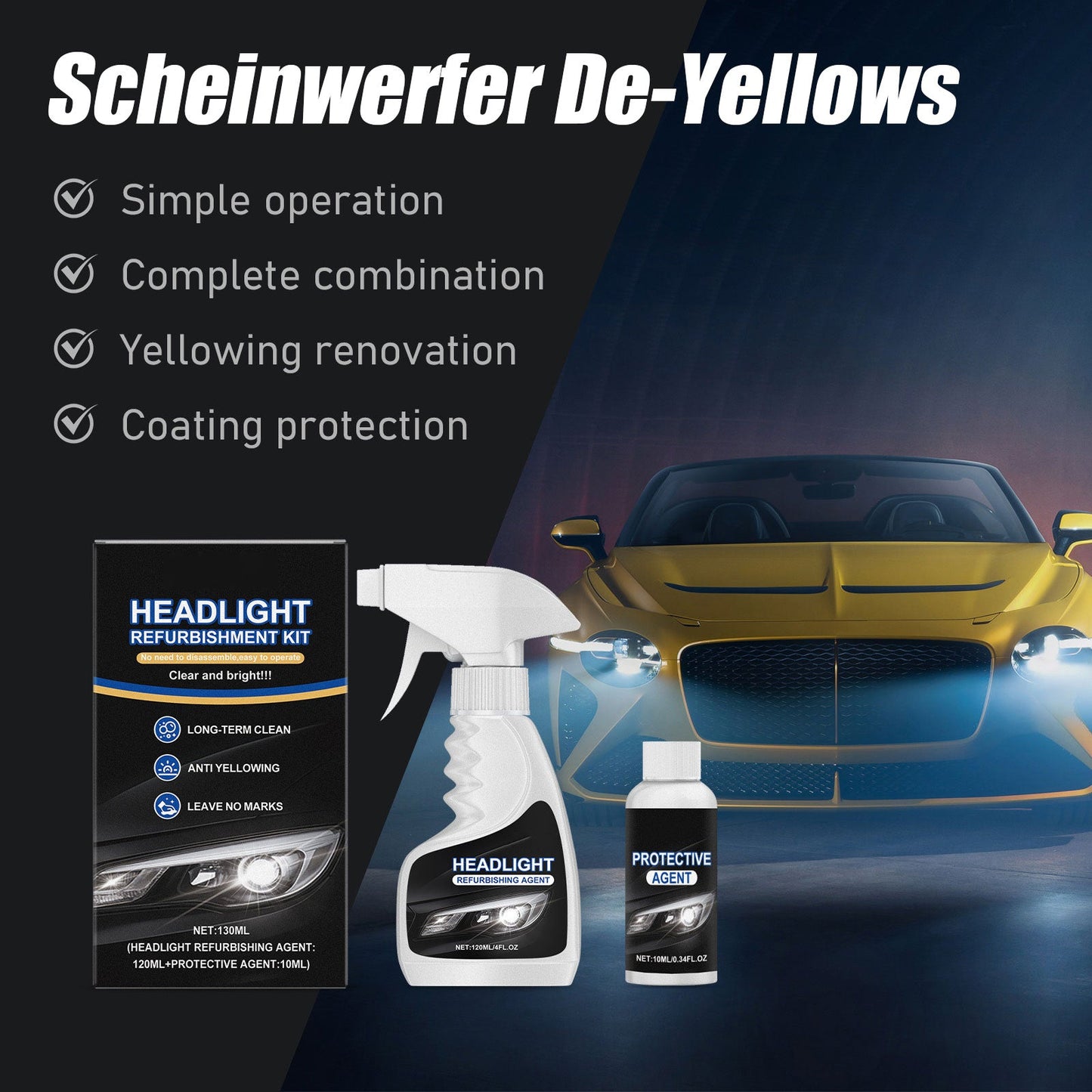 🛠️ Scheinwerfer-Reparatur-Set – Für klare Sicht und mehr Sicherheit beim Fahren!