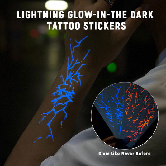 🔥 Lightning Glow-in-the-Dark Tattoo Aufkleber