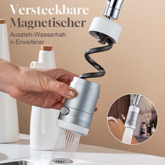 🌟 Versteckbarer Magnetischer Auszieh-Wasserhahn-Erweiterer — Mach deine Küche und dein Badezimmer einfach sauberer und praktischer! ✨