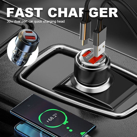30-W-Doppel-Schnellladeanschluss für das Auto - bequemes Aufladen unterwegs 🚗⚡
