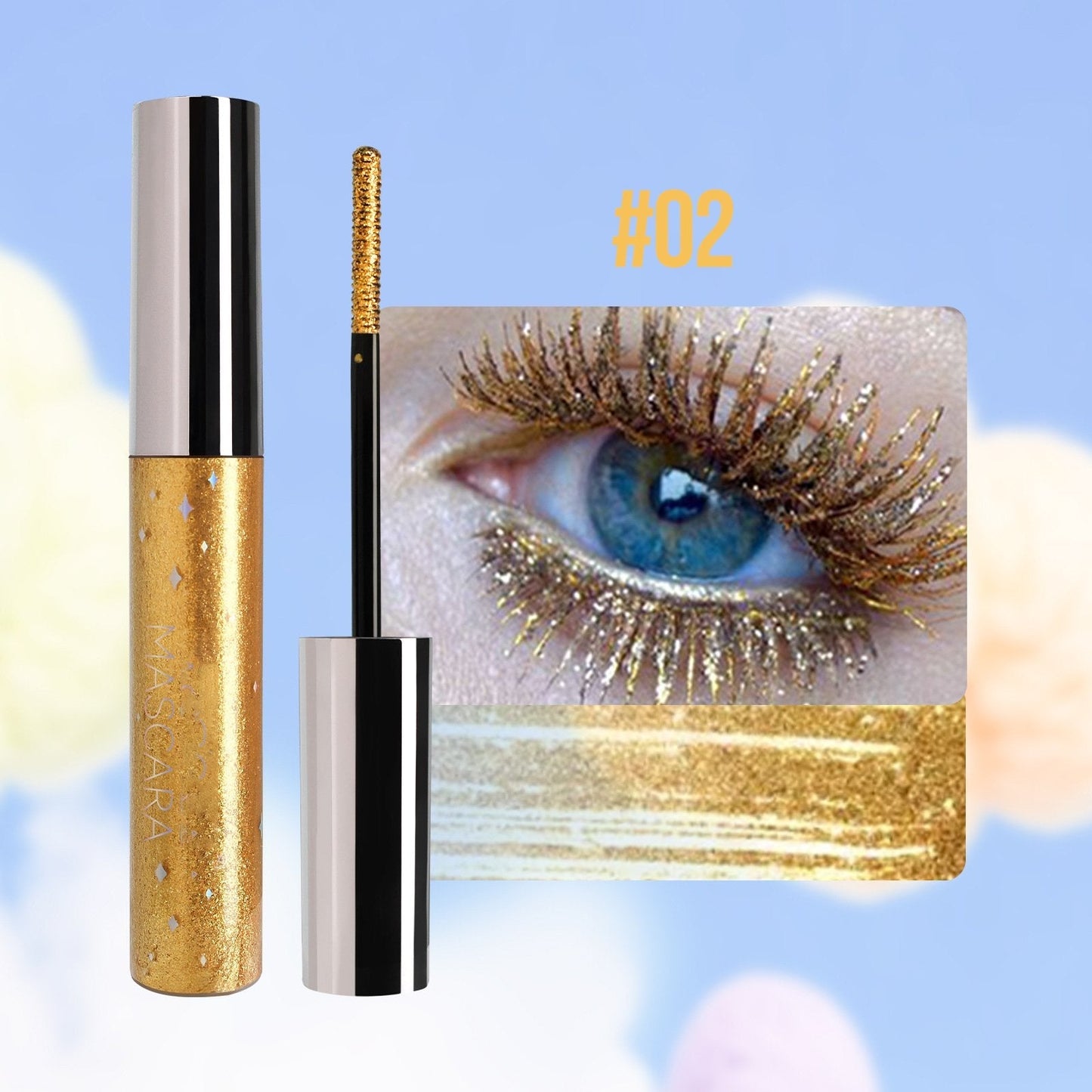 Bunte Glitzer-Mascara