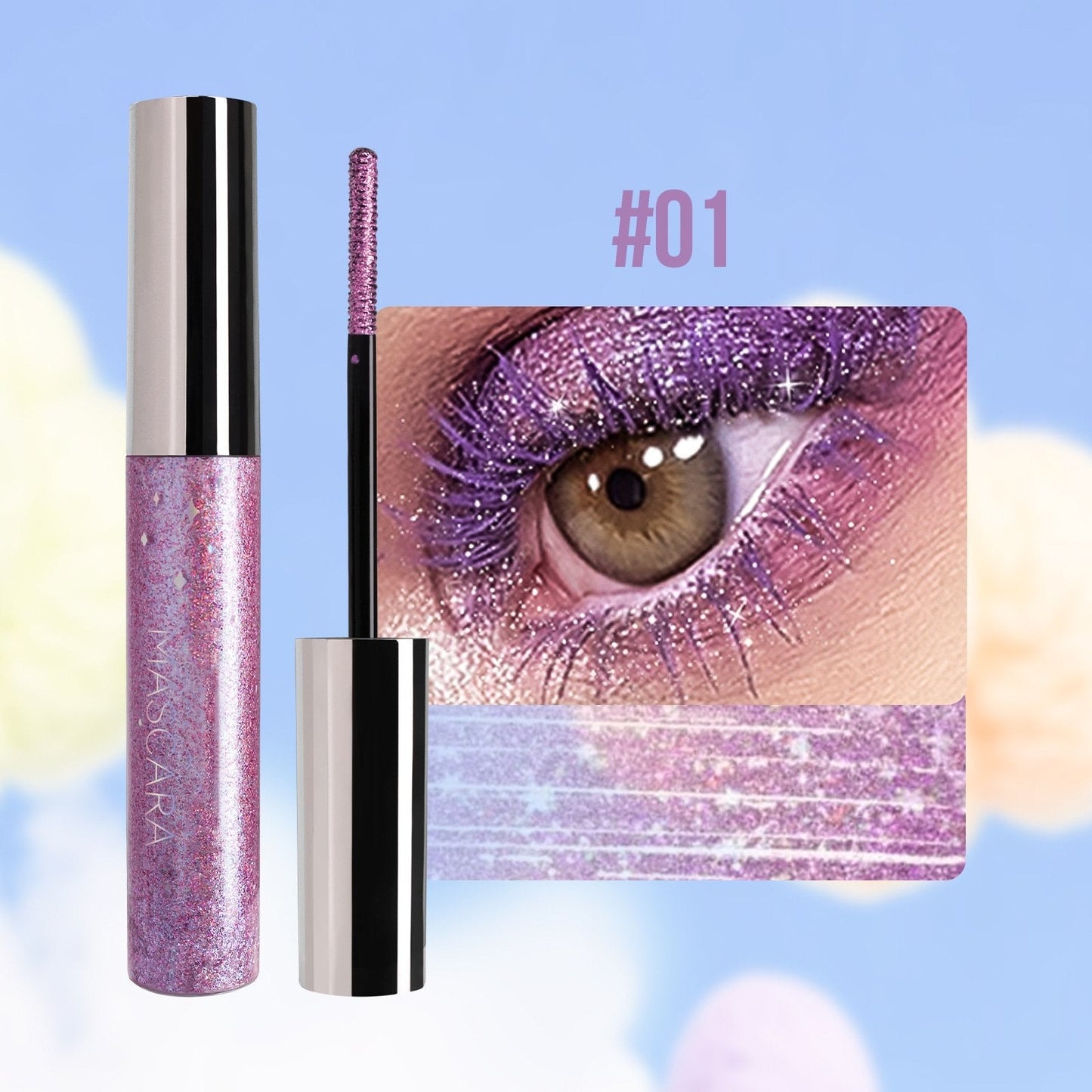 Bunte Glitzer-Mascara