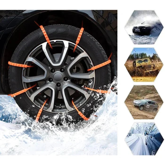 🔥Winter-Sonderangebot 2025🔥Universelle, wiederverwendbare Anti-Rutsch-Reifenketten aus Nylon