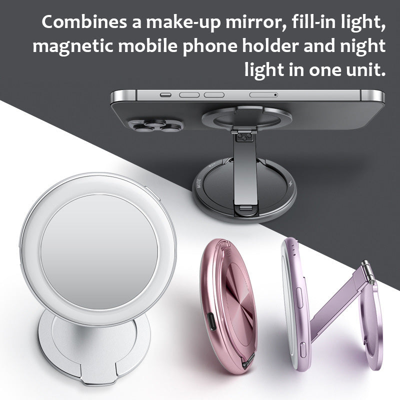 🌟 Vier-in-Eins Magnetischer Make-up Spiegelständer — Fixiere deine Schönheit, erleuchte jeden Moment! ✨