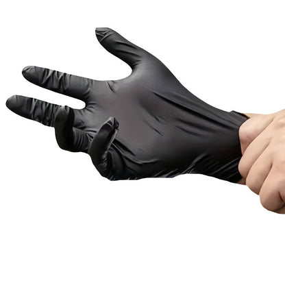 100/50 Stück schwarze Nitril-Einweghandschuhe