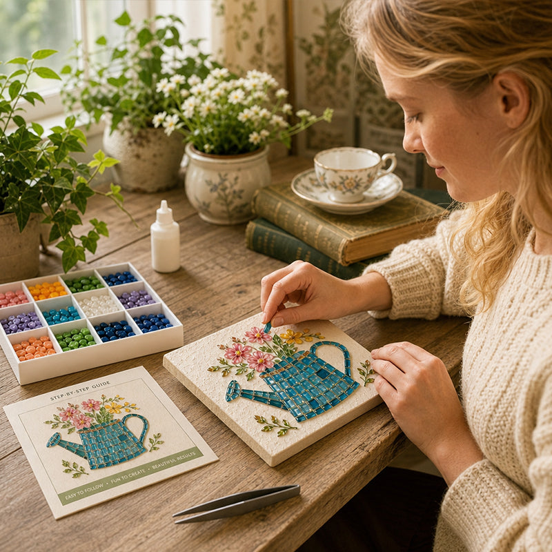🌻🏡 Erschaffe dein Meisterwerk: DIY Gießkannen-Mosaik Art ✨