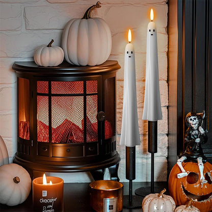 🎃👻 Ferngesteuertes Geisterlicht mit 3D-flammendem Docht 👻🎃