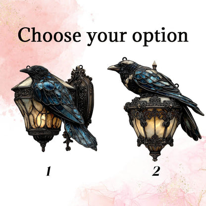 Rabenlaterne aus Buntglas