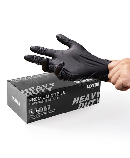 100/50 Stück schwarze Nitril-Einweghandschuhe
