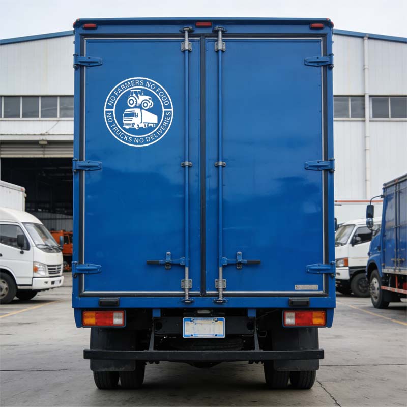 🔥Keine Bauern, kein Essen, keine LKWs, keine Lieferungen – Vinylaufkleber (140 mm)
