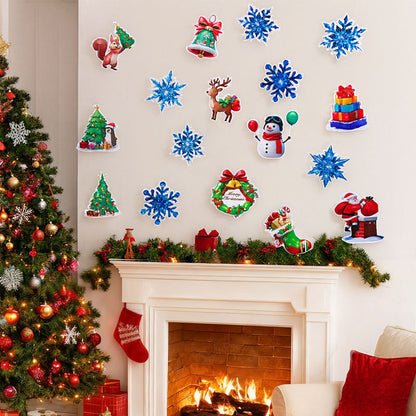 🎄✨ Weihnachtliche 3D-LED-Wandaufkleber mit Leuchteffekt ✨🎅