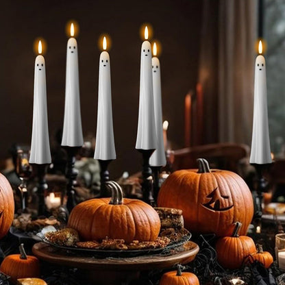 🎃👻 Ferngesteuertes Geisterlicht mit 3D-flammendem Docht 👻🎃
