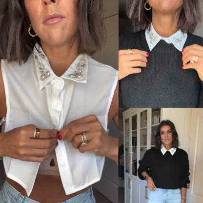 Diamant- und Perlen-Imitat-Halsband