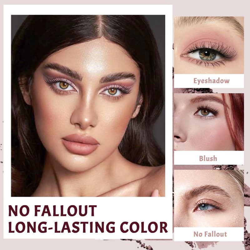 12-Farben-Palette mit mattem, perlmuttfarbenem Lidschatten in Rosa-Braun-Tönen🌸