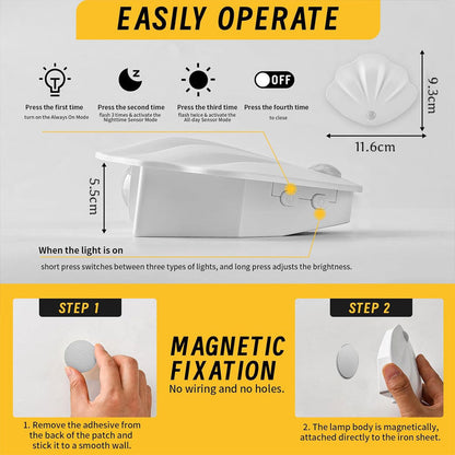 🌙 Shell Smart Magnetische Induktions-Wandleuchte 💛