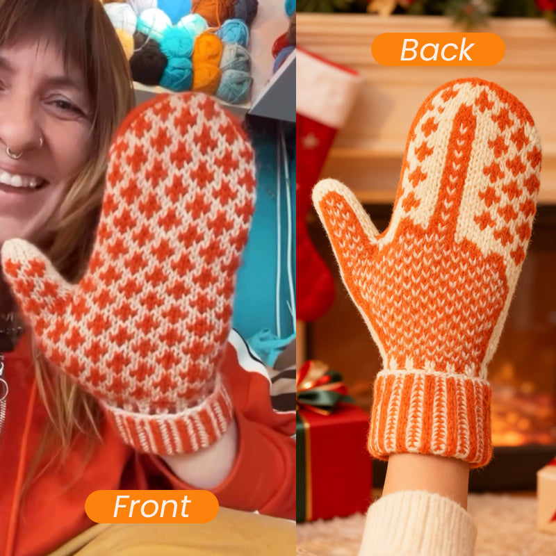 🎅 Die „Bösen-Liste“-Fäustlinge | Kuschelige Strickhandschuhe mit versteckter Frechheit 🖕✨
