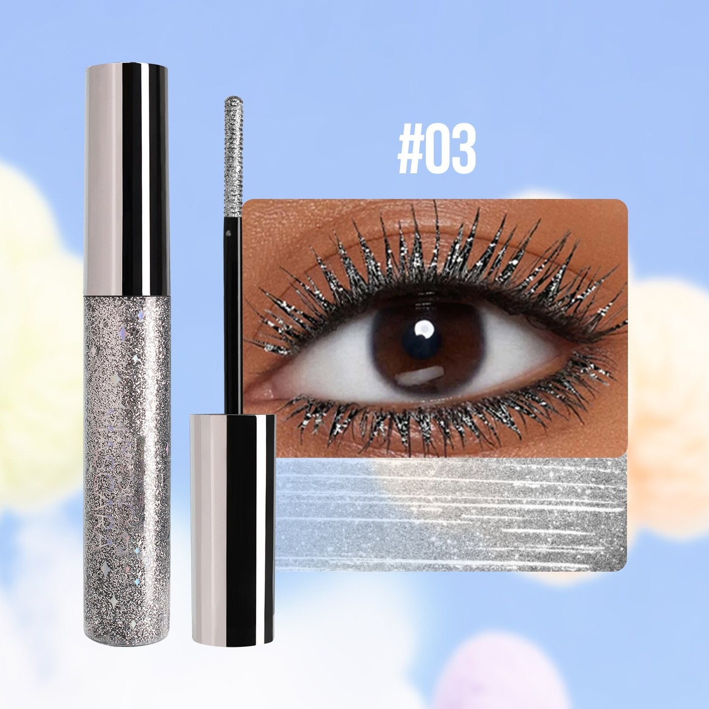 Bunte Glitzer-Mascara
