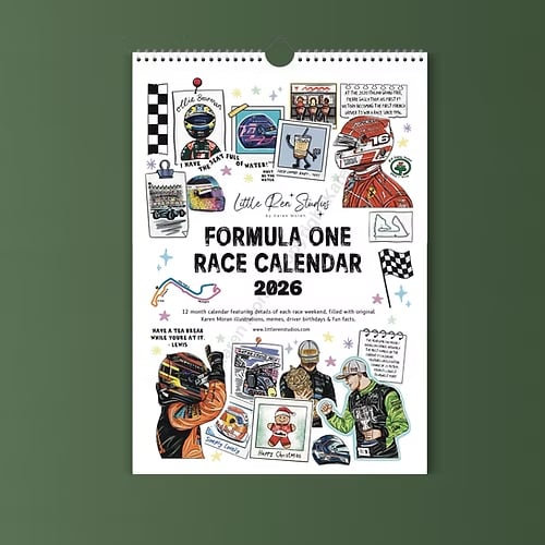 🏎️📅F1 Scrapbook Race Calendar 2026 – Der ultimative Wandkalender für Rennsportfans