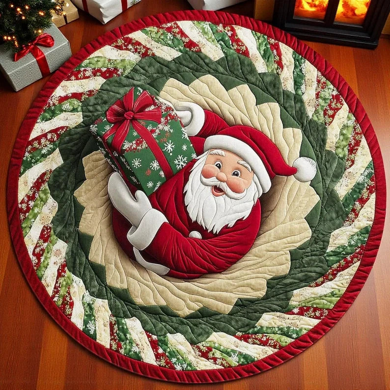 🌀 3D Illusion Teppich Weihnachten 🎄 | Rund, Rutschfest & Waschbar | Effekt-Deko ✨
