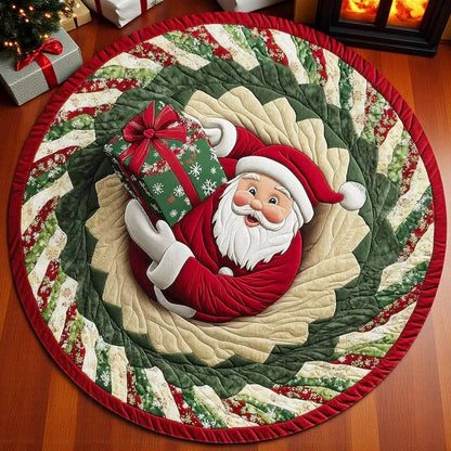 🌀 3D Illusion Teppich Weihnachten 🎄 | Rund, Rutschfest & Waschbar | Effekt-Deko ✨