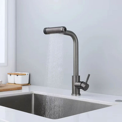 Schwenkbare Küchenarmatur aus Edelstahl