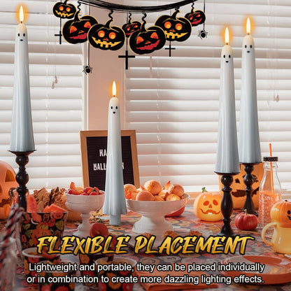 🎃👻 Ferngesteuertes Geisterlicht mit 3D-flammendem Docht 👻🎃