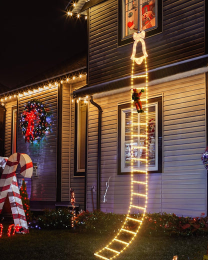 🎊LED Christmas Lights - 🎄Christmas Decorative Ladder Lights with Santa Claus✨