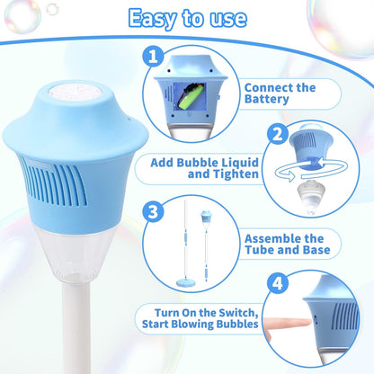 🏆#1 Bestseller - 🫧 Automatischer Stand-Seifenblasenmacher – Erzeuge in Sekundenschnelle einen magischen Seifenblasensturm✨