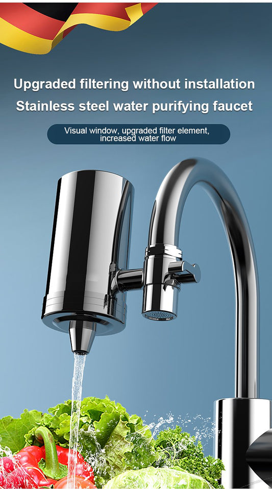 🔥 Installationsfreier Wasserfilter für Haushaltsarmaturen aus Edelstahl