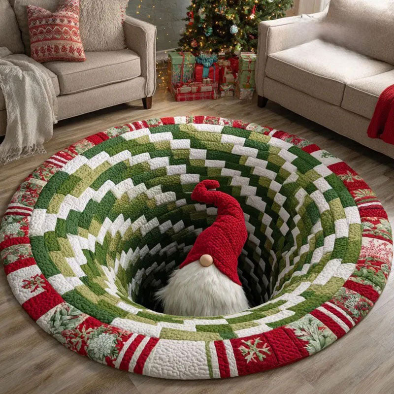 🌀 3D Illusion Teppich Weihnachten 🎄 | Rund, Rutschfest & Waschbar | Effekt-Deko ✨