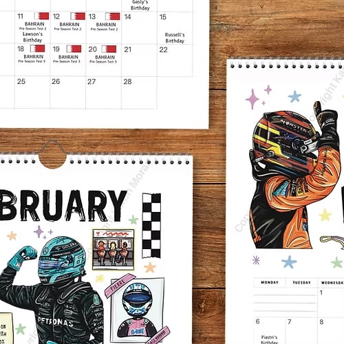 🏎️📅F1 Scrapbook Race Calendar 2026 – Der ultimative Wandkalender für Rennsportfans