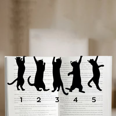 😹5 Lesezeichen aus Metall in Katzenform