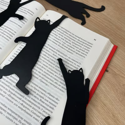 😹5 Lesezeichen aus Metall in Katzenform