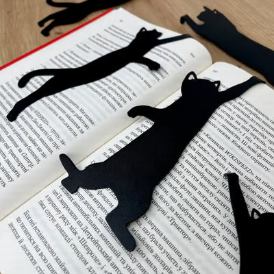 😹5 Lesezeichen aus Metall in Katzenform