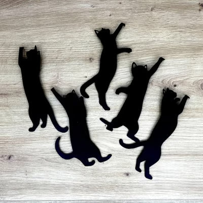 😹5 Lesezeichen aus Metall in Katzenform