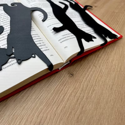 😹5 Lesezeichen aus Metall in Katzenform