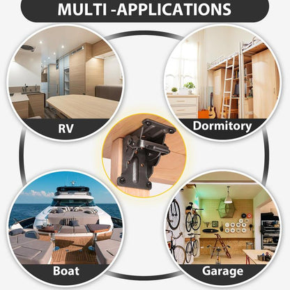 Schwerlast-Klappbügel mit 90°-Verriegelung - platzsparende Stahlscharniere