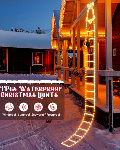 🎊LED Christmas Lights - 🎄Christmas Decorative Ladder Lights with Santa Claus✨