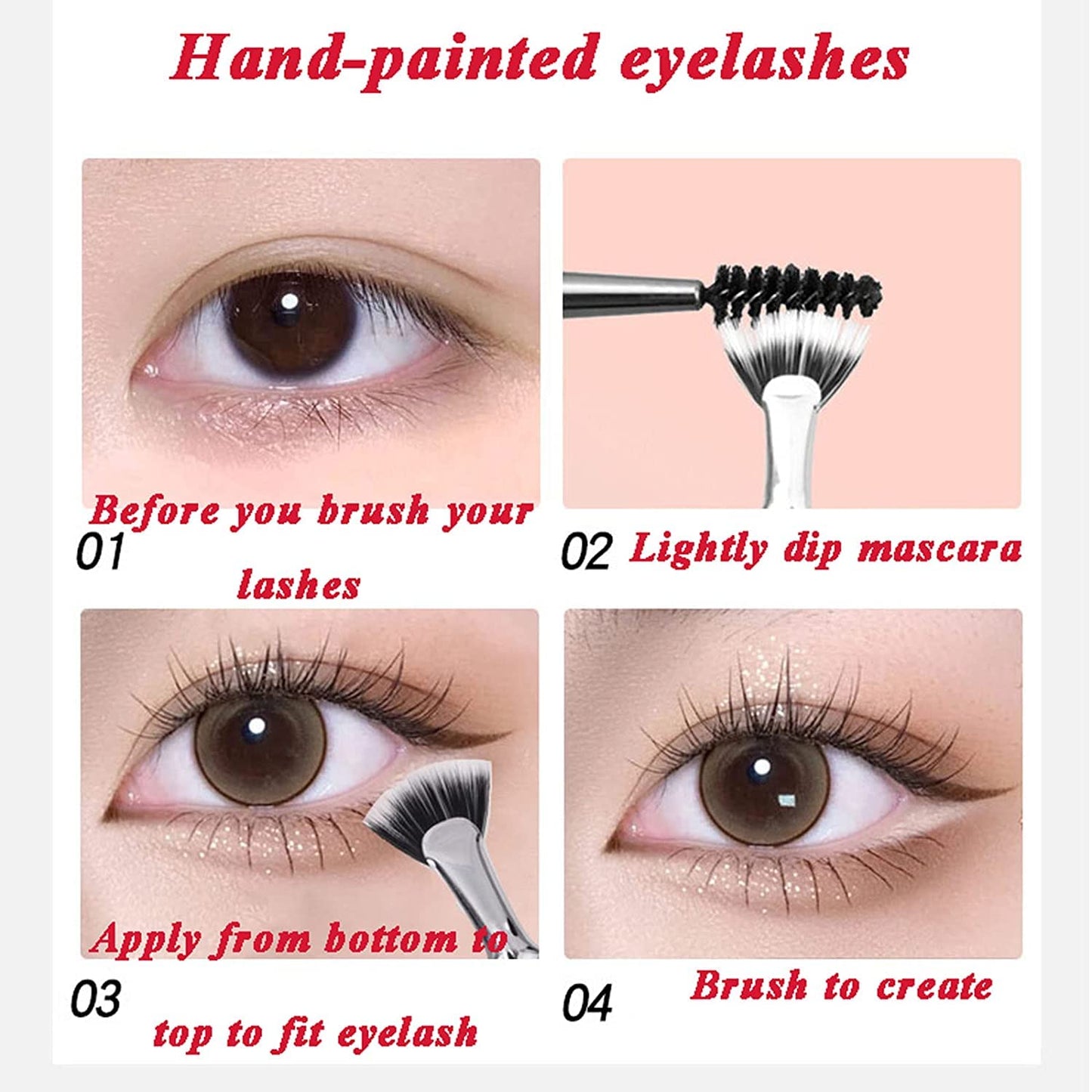 Faltbare, abgewinkelte Wimpernbürste