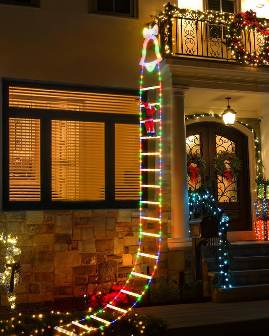 🎊LED Christmas Lights - 🎄Christmas Decorative Ladder Lights with Santa Claus✨