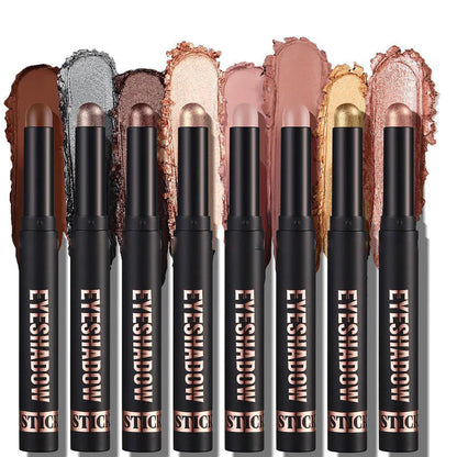 🎄✨8 Farben Glitzer-Lidschattenstift, Wasserfest, Langanhaltend Und Vielseitig Einsetzbar