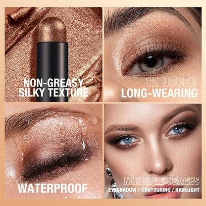 🎄✨8 Farben Glitzer-Lidschattenstift, Wasserfest, Langanhaltend Und Vielseitig Einsetzbar